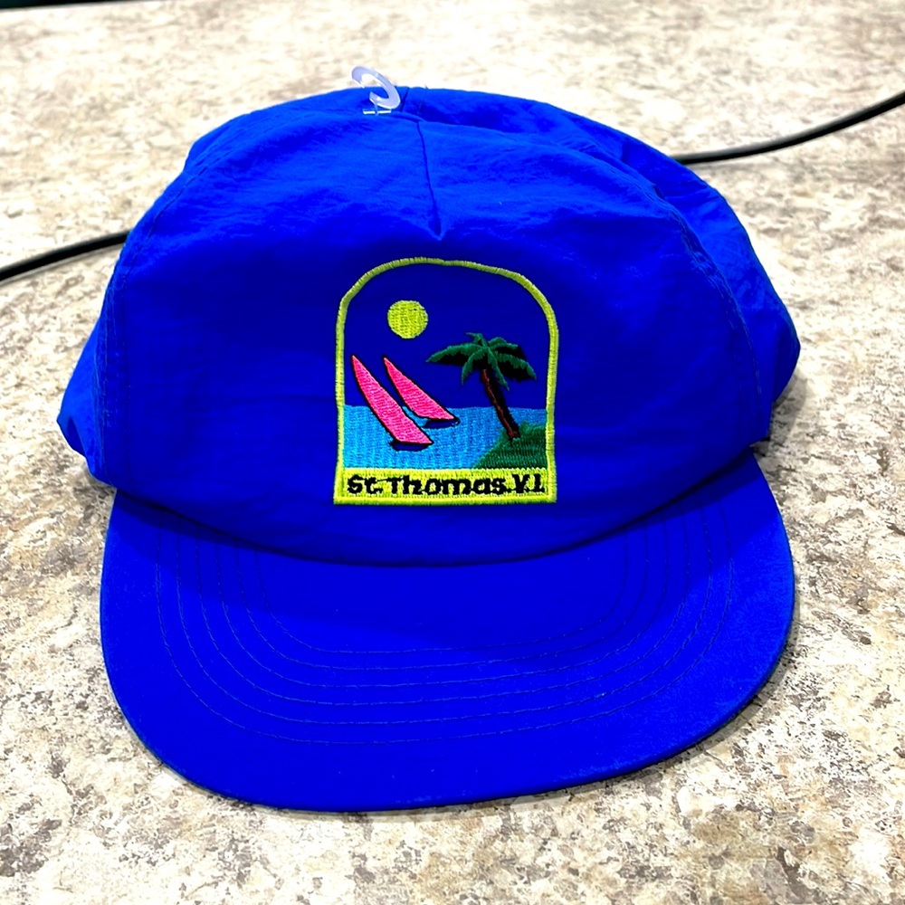 VINTAGE St. Thomas VI hat royal blue 100% nylon flat bill 🧢🌴